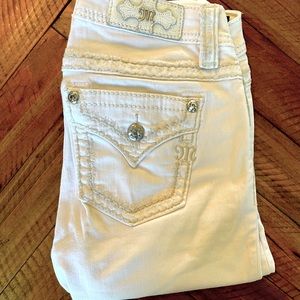 Miss Me White Denim Mid-rise Skinny Jeans